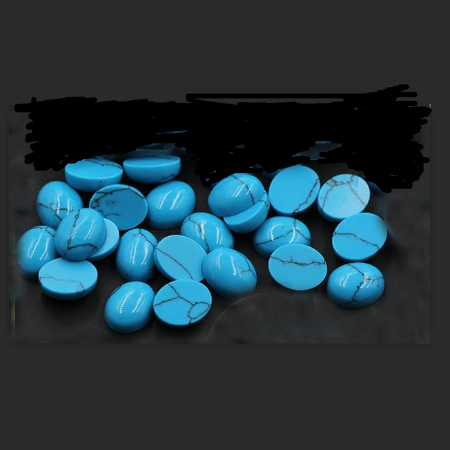 synthetic cabochon oval turquoise for stone setting