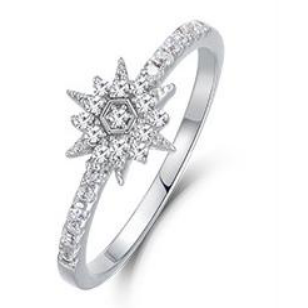 925 sterling silver stars cubic zirconic pave setting fashion ring