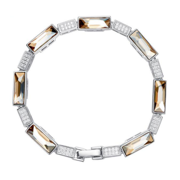 stylish 925 sterling silver  cubic zirconic setting square connection bangle