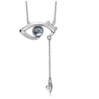 925 sterling silver evil eye dangling pendant necklace