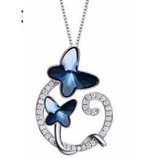 925 sterling silver butterfly flowering pistil pendant necklace