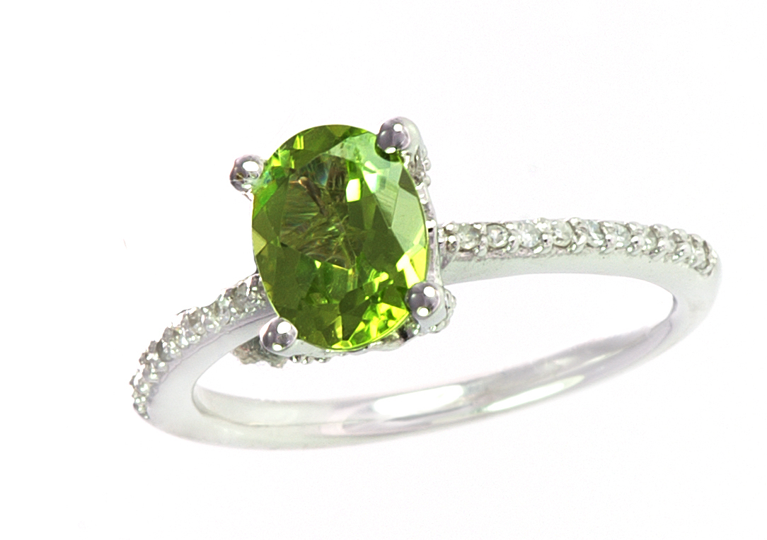 18K Diamond Ring with Peridot
