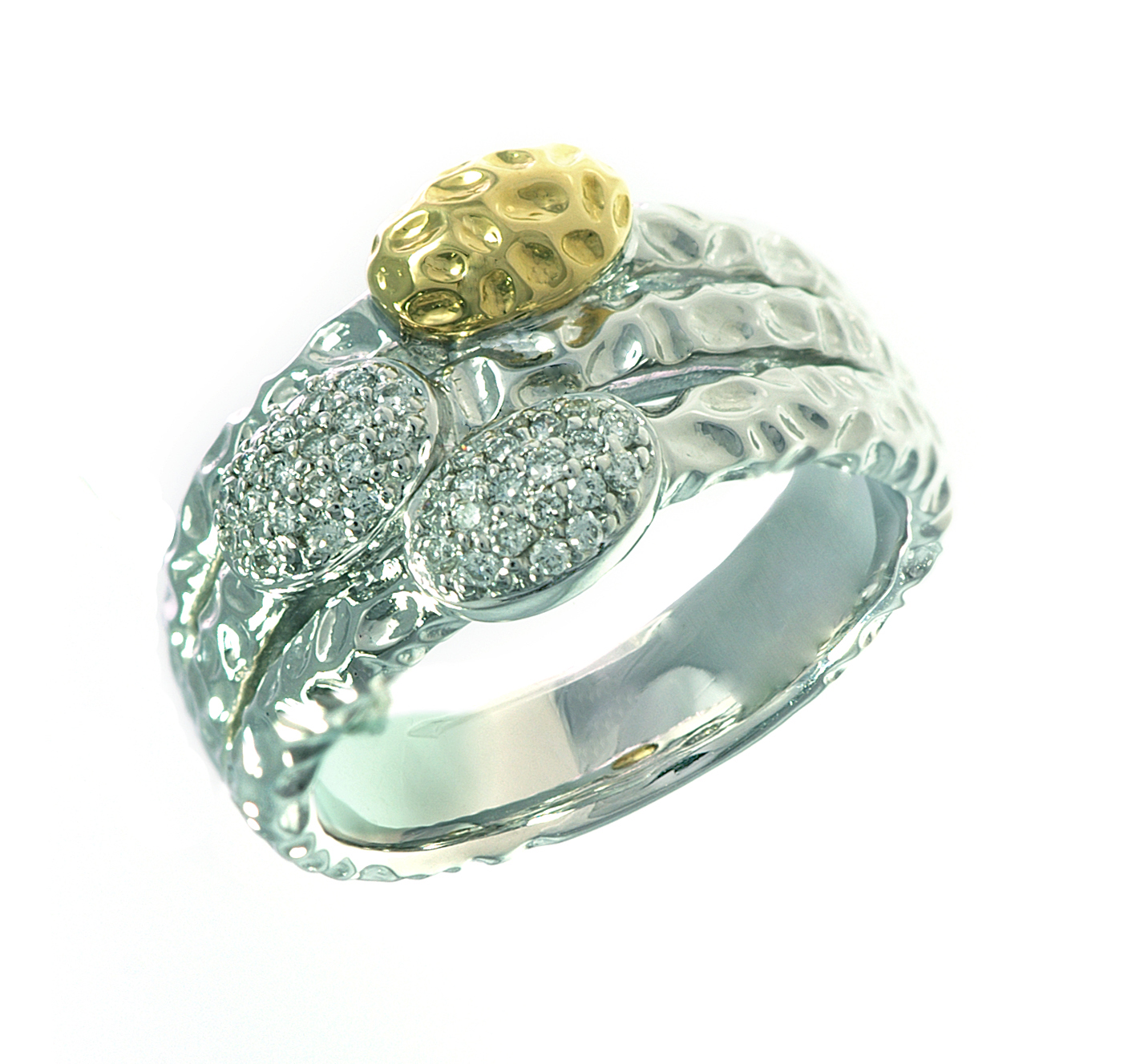 18K Two Tones Diamond Ring