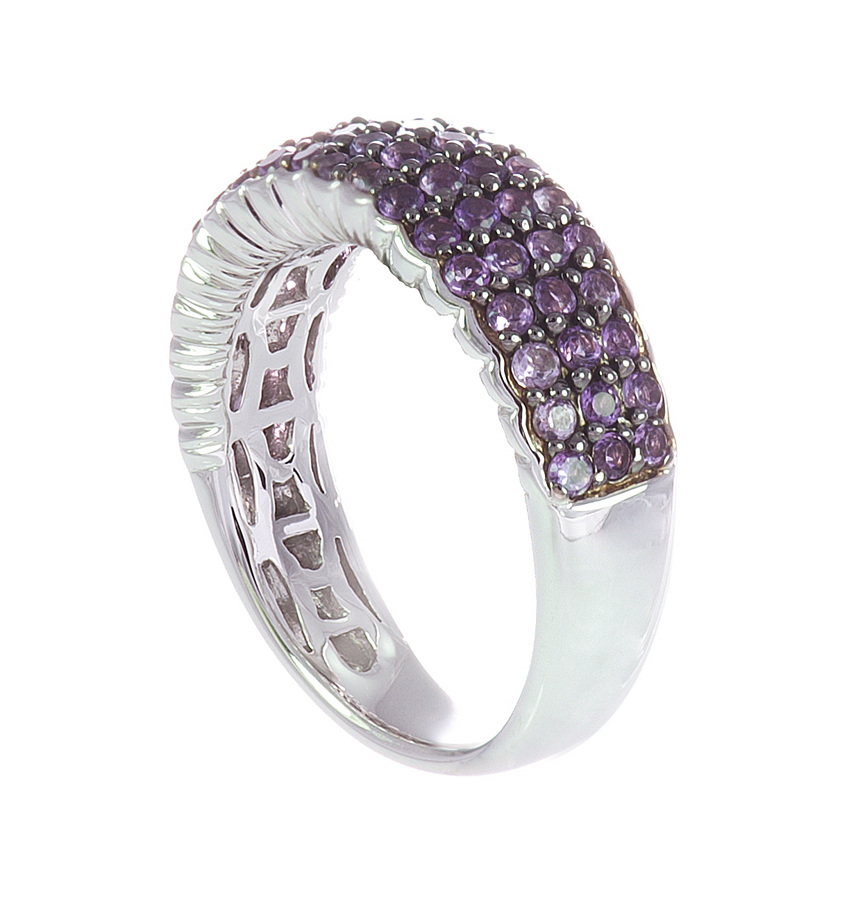 18K Ring Band with Amethyst