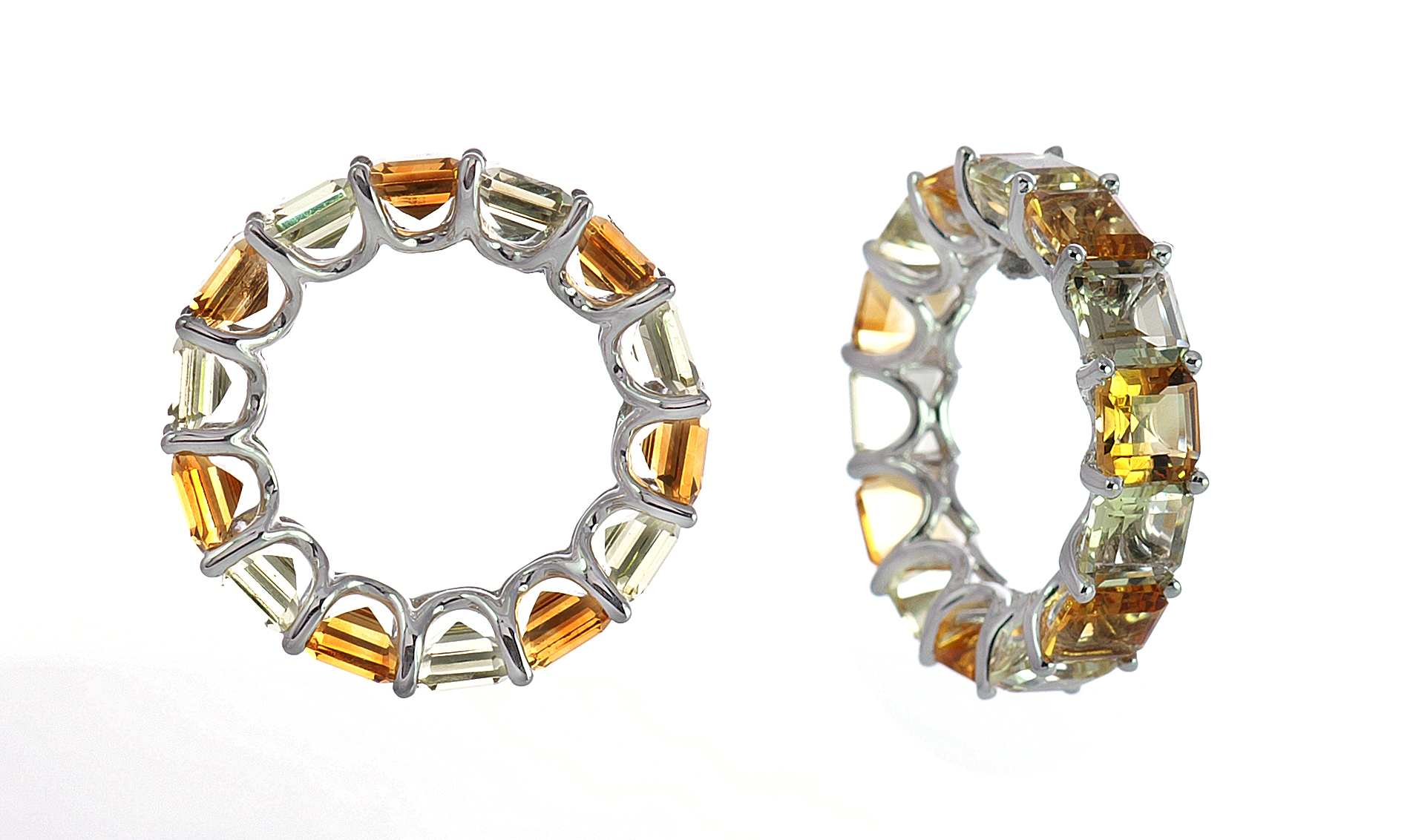 18K Ring Band with Citrine and Peridot