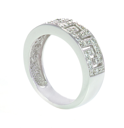 18K Wide Band Diamond Ring