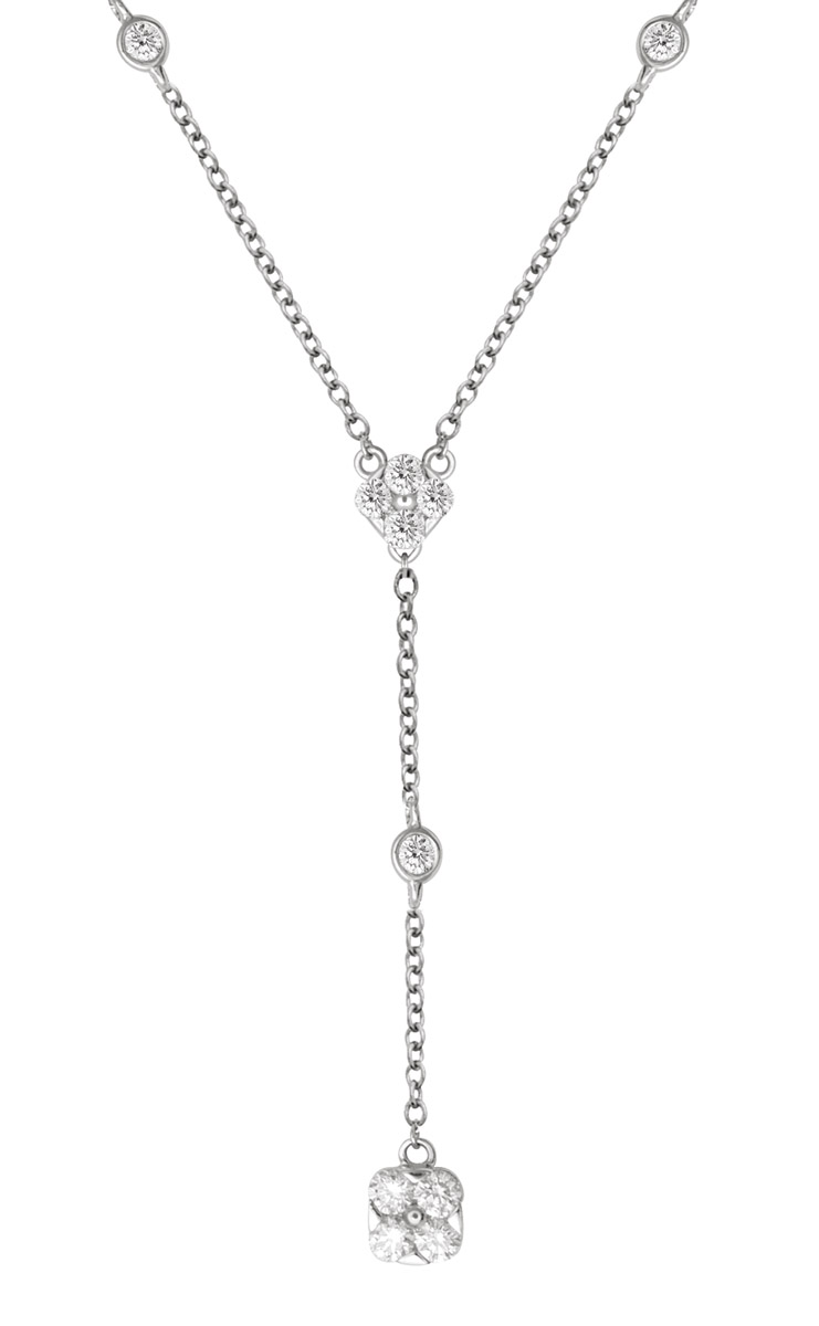 18K Gold Diamond Dropping Necklace