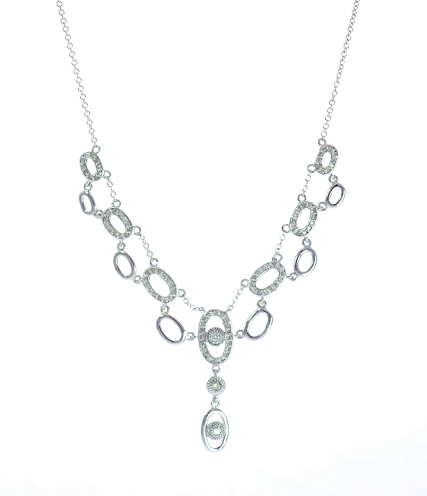 18K Gold Diamond Dangling  Necklace