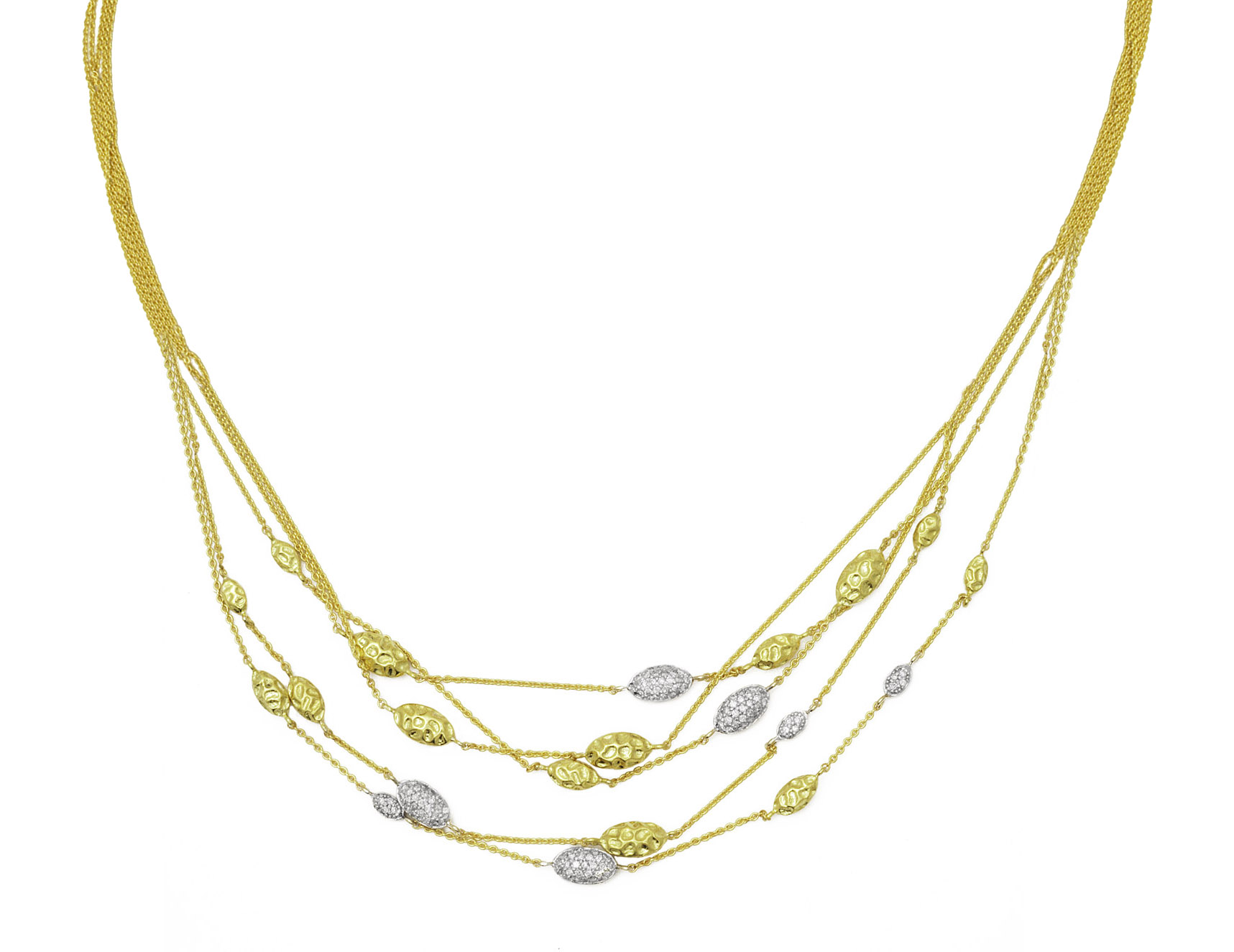 18K Two Tones Diamond Necklace