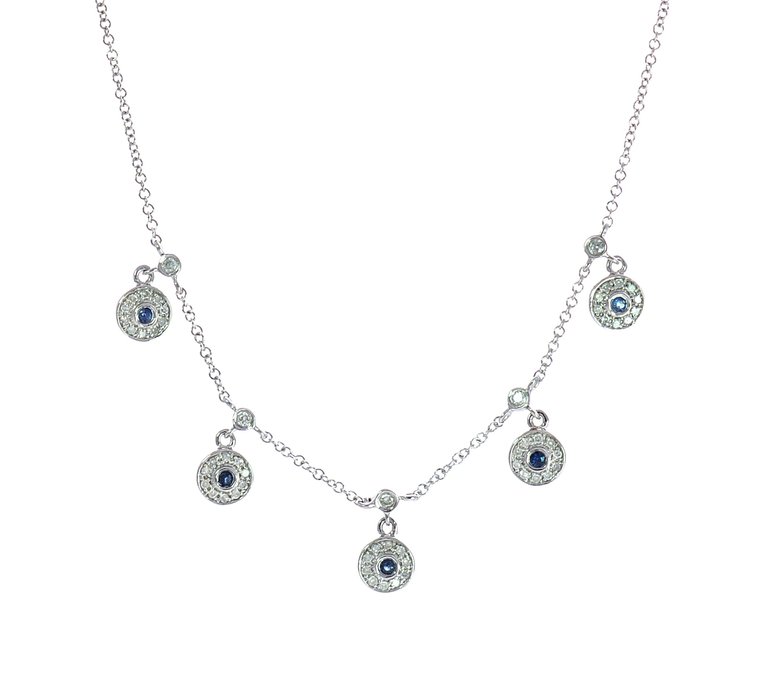 18K Dangling Necklace with Sapphire