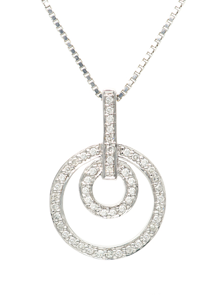 18K Gold Diamond Circle Pendant