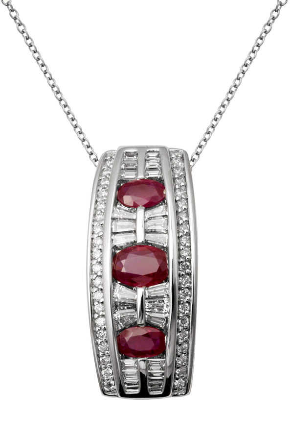 18K Diamond Ring with Ruby