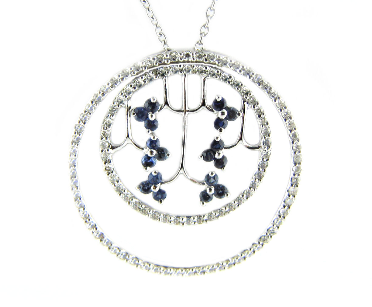 18K Circles Fruits Pendant with Sapphire