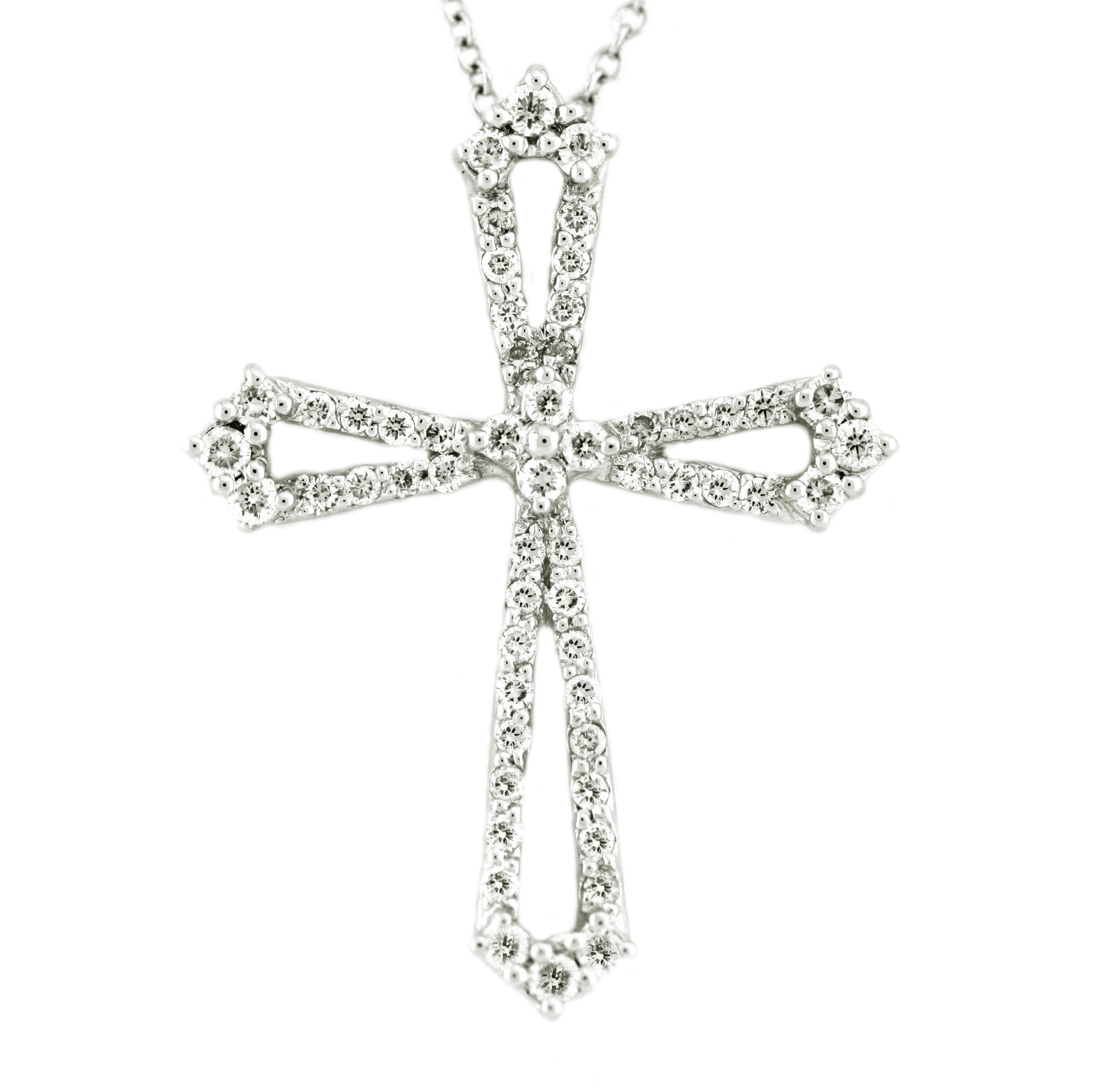 18K Cross Diamond Pendant