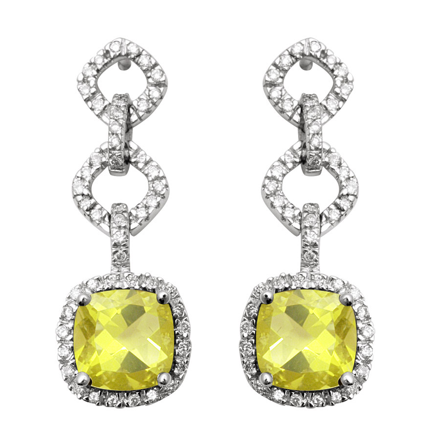 18K Diamond Earring with Peridot