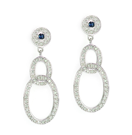 18K Dangling Earring with Sapphire