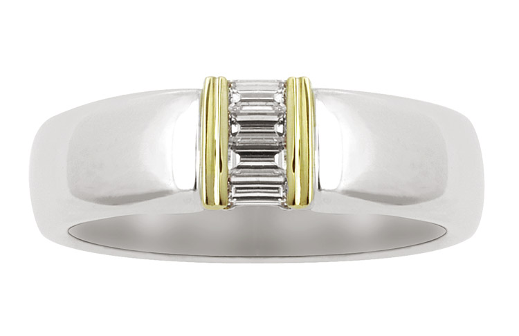 18K Gold Diamond Two Tone Ring