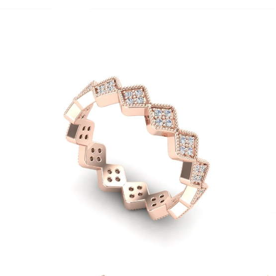 18K Rose Gold Micro Pave Diamond Eternity Ring