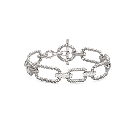 18K white gold Love Knot Geometric Figure Diamond Bracelet