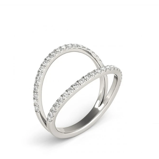 18K White Gold Fashion Diamond Wedding Ring Band