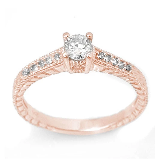 14K Solitaire Engagement Diamond Ring