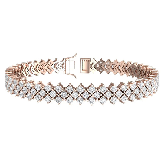 18K Rose Gold Tennis Diamond Bracelet