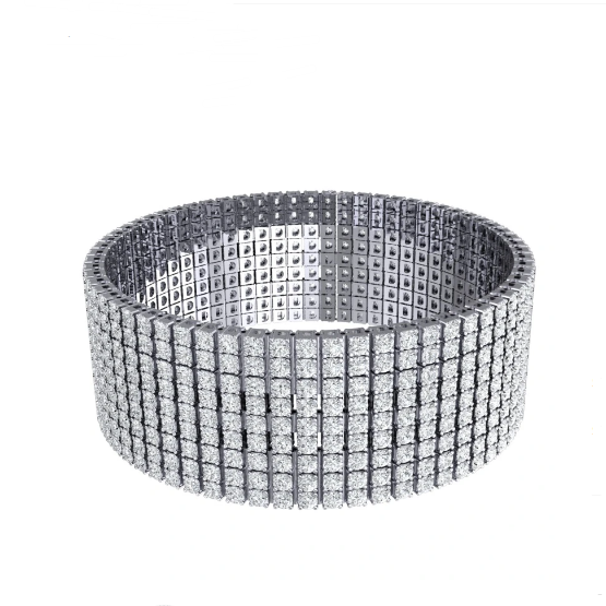 Tennis Fully Pave Diamond Unisex Bracelet