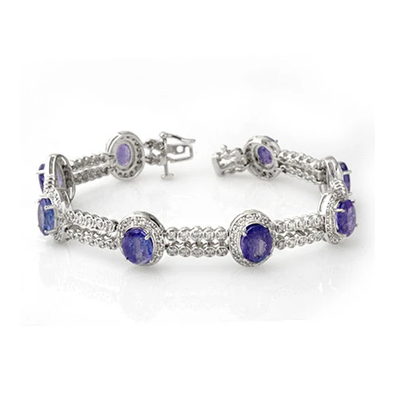 Fine K gold Tanzanite & Diamond Bracelet