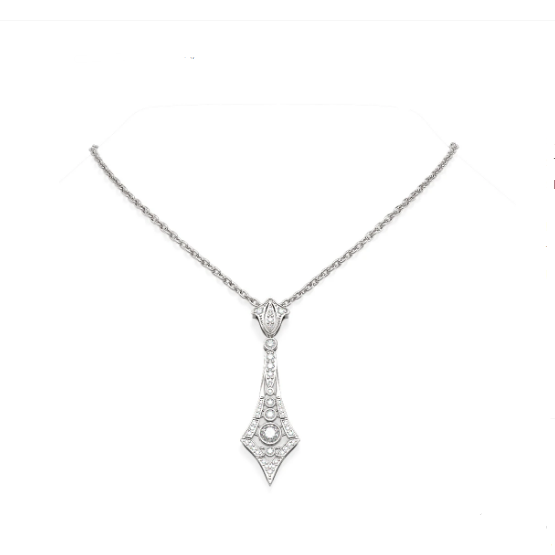 Love Heart Arrow Diamond Pendant Necklace