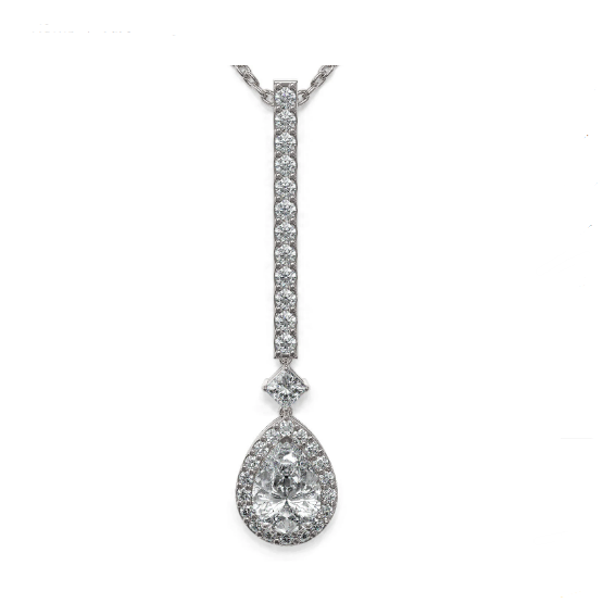 K gold assorted shape diamond dangling pendant