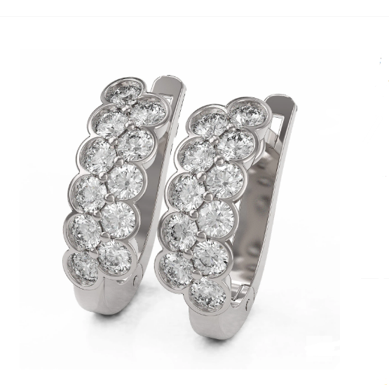 K gold diamond clip hook earring stud