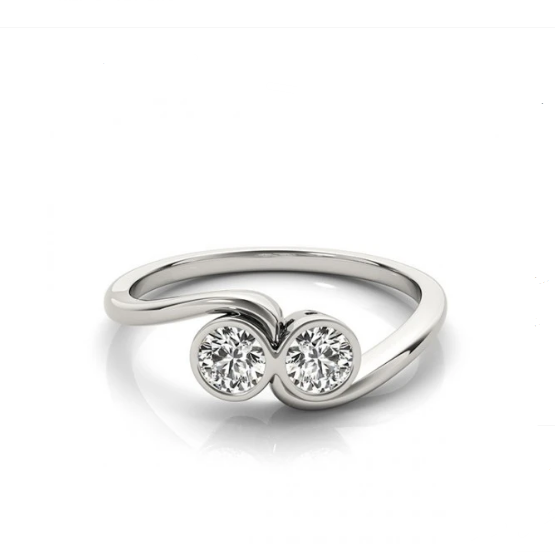18K Gold Twins Best Match Big Diamonds Ring